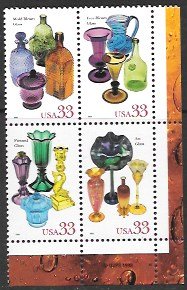 US #3325-28 USPS Corner Block MNH American Glass
