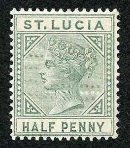 St Lucia SG1 1/2d Dull Green Wmk Crown CA U/M Cat 18 pounds