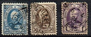 Luxembourg, Sc.#63, 66, 67 used Grand Duke Adolf