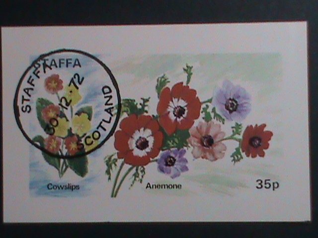 ​STAFFA-SCOTLAND-1972  ANEMONE & COWSLIPS LOVELY FLOWERS -IMPERF :CTO S/S  VF