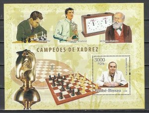 Guinea Bissau, Mi cat. 3459, BL578 A. Chess Champions s/sheet. ^
