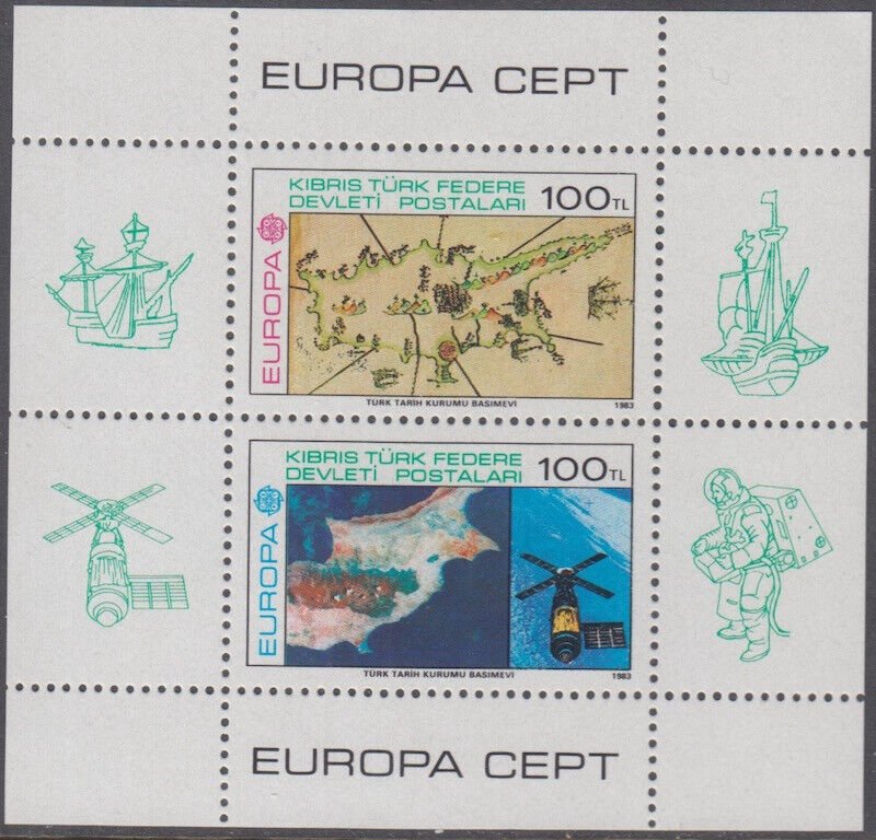 TURKISH CYPRUS Sc # 127a-b CPL MNH S/S - EUROPA 1983