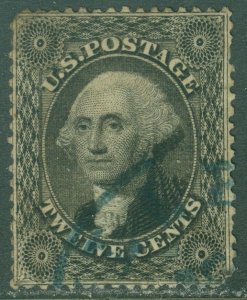 EDW1949SELL : USA 1857 Sc #36 VF, Used. Blue cancel. Tiny margin tear. Cat $310.