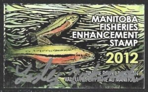 2012 Canada MANITOBA Wildlife Fishing Revenue ARTIST SIGNED #MBF20 VF-NH-