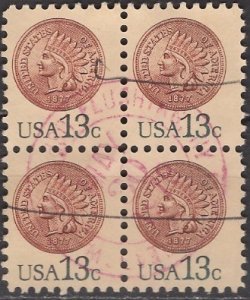 USA; 1978: Sc. # 1734:  Used Block of Four Single Stamps