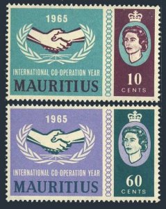 Mauritius 293-294 blocks/4,MNH.Michel 285-286. Cooperation Year ICY-1965.