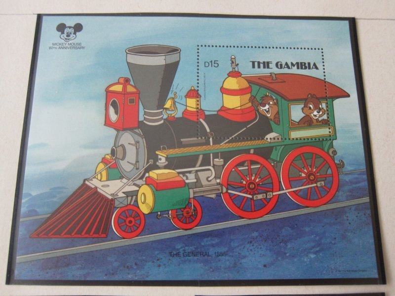 Gambia 1987 Sc 717-8 Disney Train set MNH