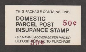 U.S. Scott #QI3 Postal Insurance Stamp - Revalued 50 Cents - Mint NH Booklet