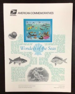 Commemorative Panel #448 Wonders of the Sea #2863-2866   29 c 1994