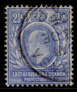 EAST AFRICA and UGANDA EDVII SG20, 2½a blue, FINE USED. Cat £35. CDS