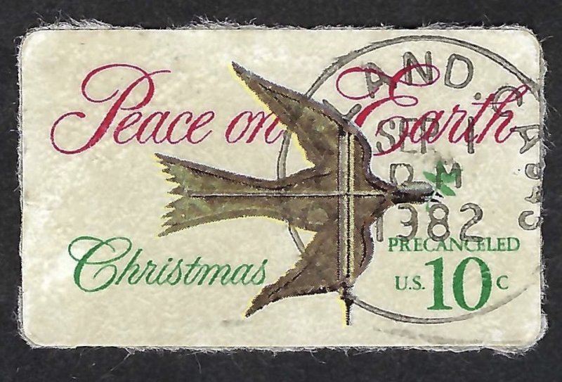 United States #1552 10¢ Christmas - Weathervane (1974). Self-adhesive. Used.