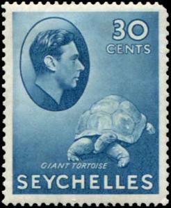 Seychelles SC# 139a Giant Tortoise 30c  Chalky Paper MH