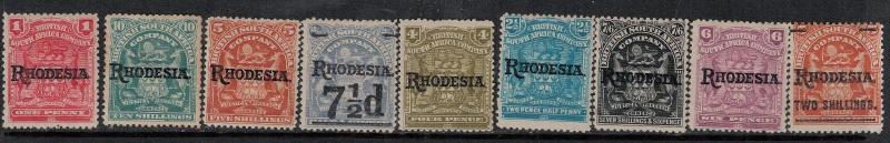 Rhodesia 1909 SC 82-99 Mint Set SCV $608.35