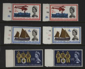 Great Britain GB Scott 395-97, 395p-97p QEII Mint NH Set