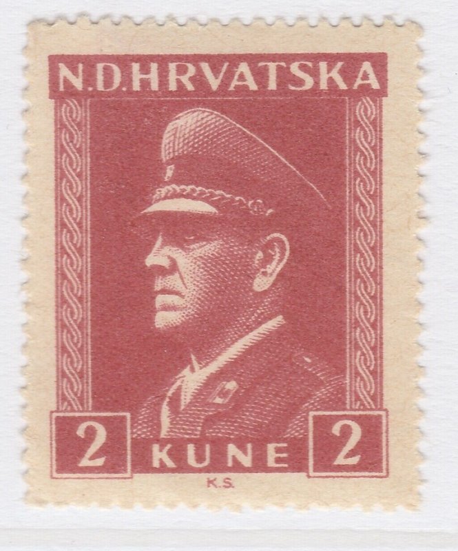 1943 Croatia A. Pavelic 2k MH* Stamp A19P10F588-