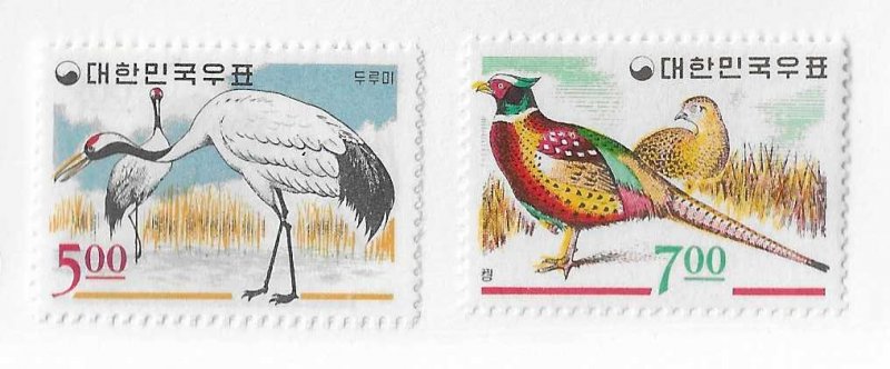 South Korea Sc #494-495 set of 2 birds  NH VF