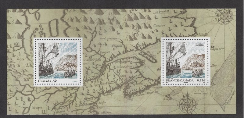 Canada #2269ii MNH souvenir sheet, Quebec city 400th anniv. issued 2008
