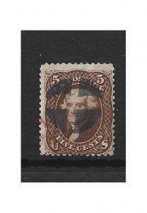 United States Scott 75 5-cent Jefferson issue used