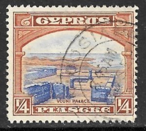 CYPRUS 1934 KGV 1/4pi VOUNI PALACE Scott No. 125 F-VF Used