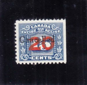 Canada: Excise Tax Stamp, Van Damme #FX129, MH-No Gum (36970)