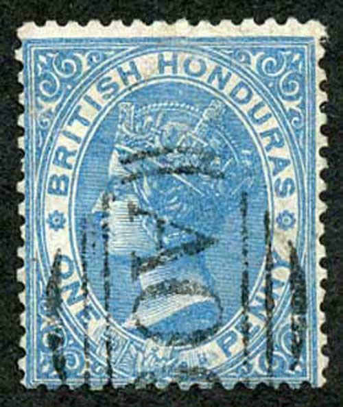 British Honduras SG2 1d Blue No Wmk Perf 14 Fine used