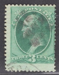 US Stamp #135 H Grill 3c Green Washington USED SCV $32.50