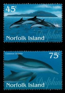 Norfolk Island 1997 - Dolphins - Set of 2v - Scott 621-22 - MNH