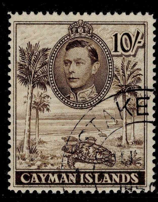 CAYMAN ISLANDS GVI SG126a, 10s chocolate, FINE USED. Cat £15.