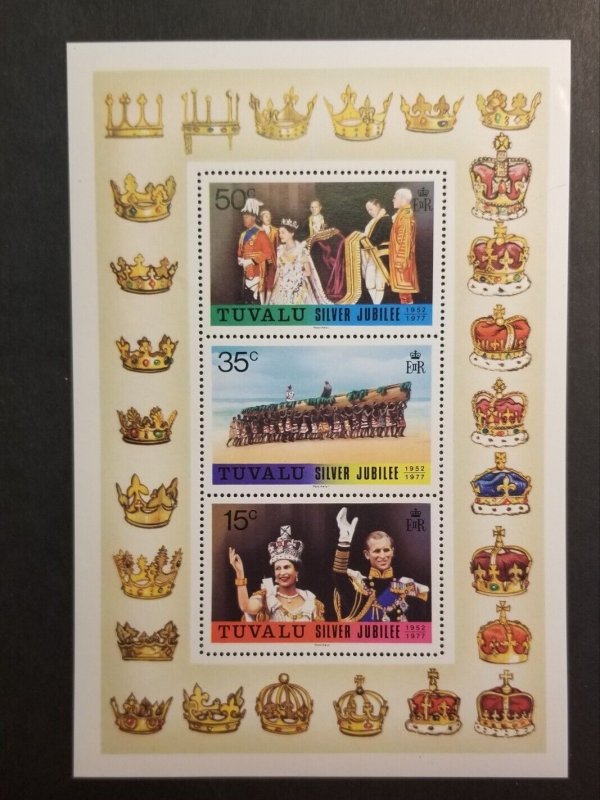 Tuvalu Scott 45a Queen Elizabeth Silver Jubilee  Souvenir Sheet Mint MNH z6290