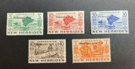 New Hebrides (British) Sc# J11-J15 Mint Hinged MH CV $27