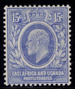 EAST AFRICA and UGANDA EDVII SG39, 15c bright blue, NH MINT. Cat £32.