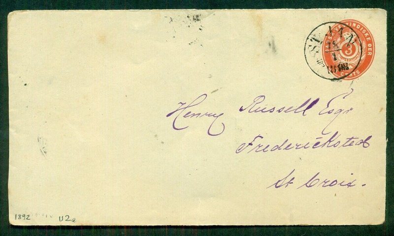 DWI #FK2, 3¢ orange, front only with scarce ST. JAN cancel, VF