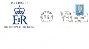 CANADA EVENT CACHET COVER THE QUEEN'S SILVER JUBILEE 1952 - 1977 FLAG CANCEL