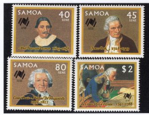 Samoa 1987 Set of 4 Explorers, Scott 701-704 MNH, value = $4.35