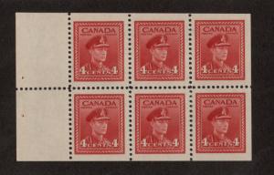 CANADA Sc# 254a MNH FVF KGVI Booklet Pane