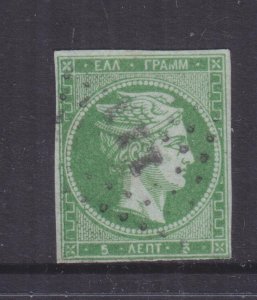 GREECE, 1862 5L. Yellow Green on Greenish, used.