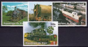 Niger 1998 Sc#1013 Trains Set  (4) Perforated MNH