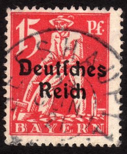 1920 Germany Bavaria 15p, Used, Sc 258