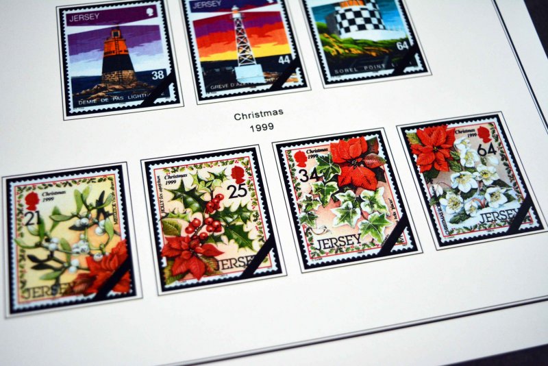 COLOR PRINTED GB JERSEY 1958-2010 STAMP ALBUM PAGES (198 illustrated pages)