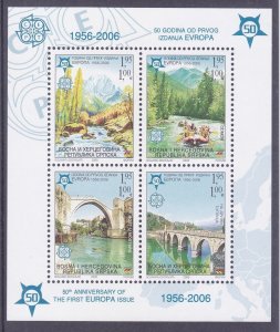 Bosnia & Herzegovina 260a (257-60) 2005 50th Anniv EUROPA Stamps Souvenir Sheet