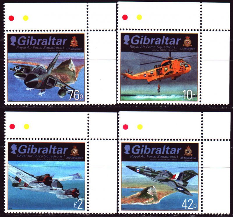 Gibraltar. 2012. 1473-76. Military fighter. MNH.