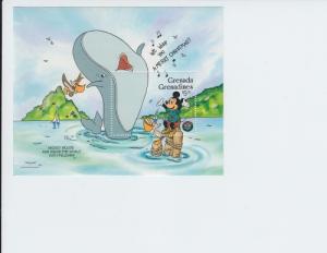 1986 Grenada Gr Disney Willie Operatic Whale SS (Scott 800)