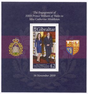 Gibraltar - 2011 Prince William engagement sheetlet of 1 #1266 cv 9.50 Lot #1031