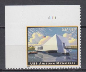 ​USA Sc#4873 - USS Arizona Memorial MNH with Plate