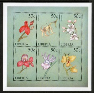 Liberia 1999 - Flowers - Sheet of 6 Stamps - Scott #1440 - MNH