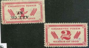 USA SC# RH3-4 Cigarette Tube revenue issues 1c  and 2c MNG