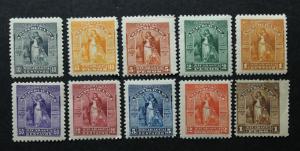 Stamp Nicaragua 1894 Scott 61-70 Full Set Mint Hinged