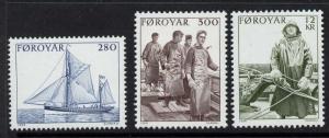 Faroe Islands 112-4 MNH Ship, Fishermen