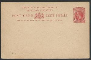 TRINIDAD GV 1d postcard fine unused........................................49889