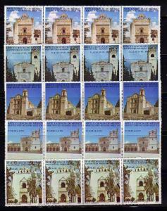 Mexico C627-C631 Strips of Set 4 MNH 16 Century Churches (G)